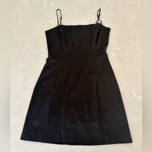 Aritzia Silk SunDeh Black Spaghetti Strap Dress
